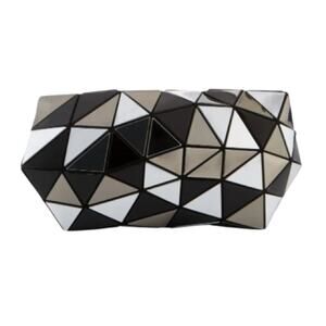 rare Bao Bao Issey Miyake Distortion Clutch Bag Platinum Mix Handheld Purse Auth